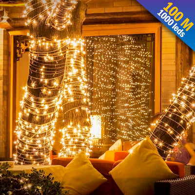 Extensión Luz LED Lineal 100 M Navidad 1000 Luces Cálida 1530A