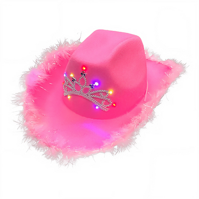 Sombrero Vaquero Rosa LED Princesa Brillante MA-112