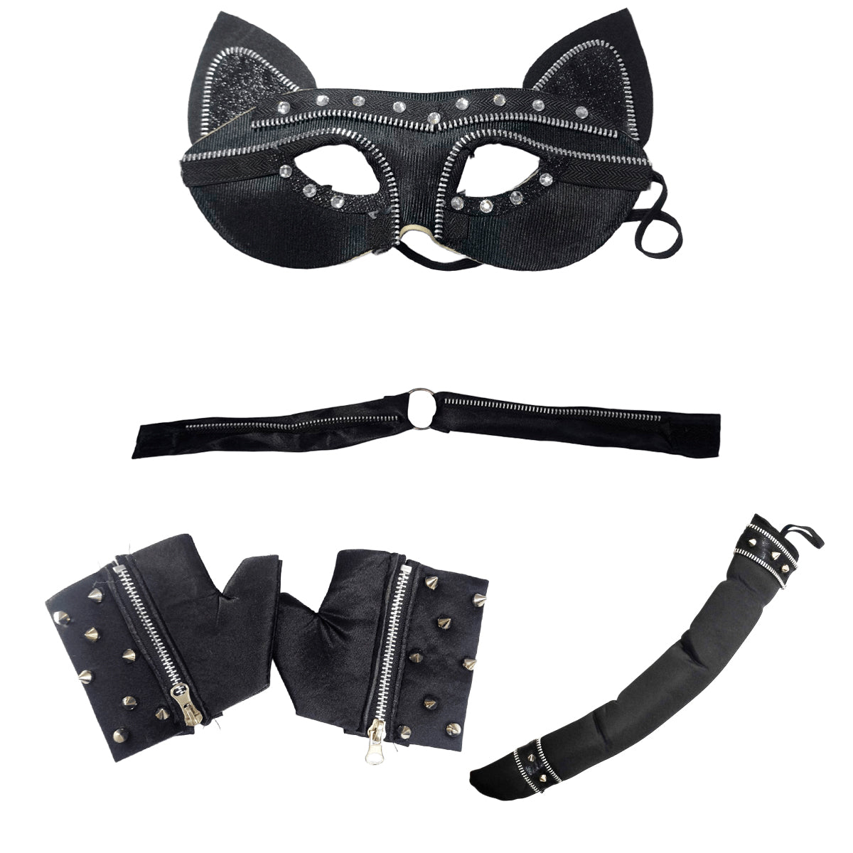 Kit Gatita Negra Disfraz Sexy Gótico Halloween MA-103