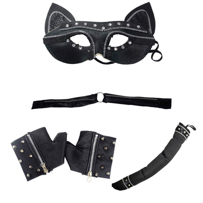 Kit Gatita Negra Disfraz Sexy Gótico Halloween MA-103