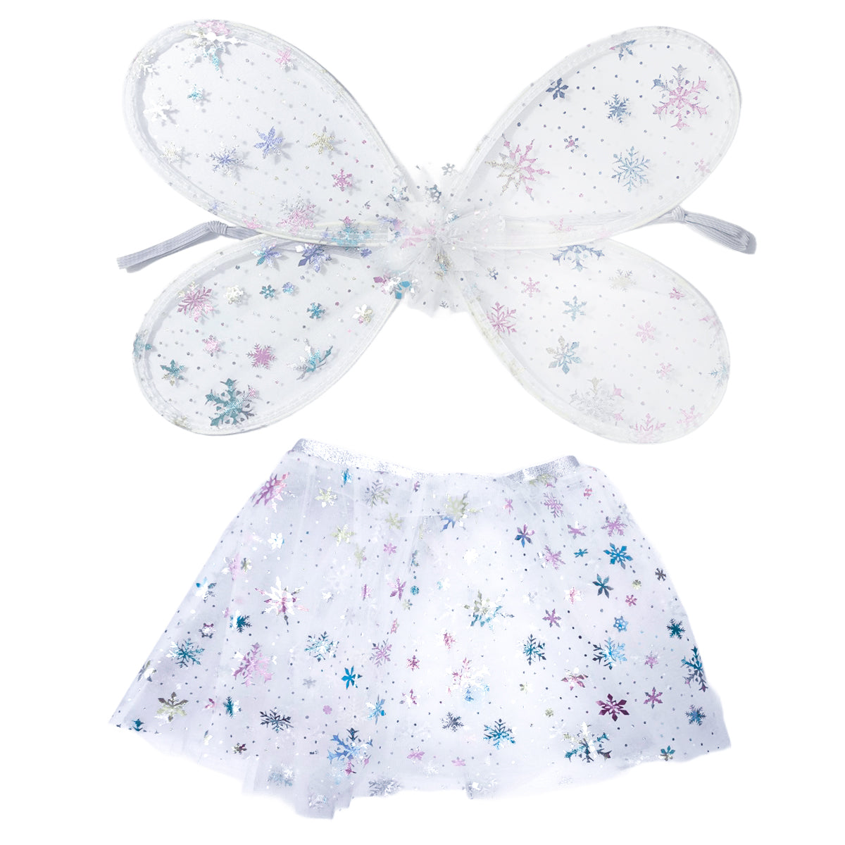 Disfraz Hada Copos De Nieve Alas y Tutú Niña Halloween OF-02022HN