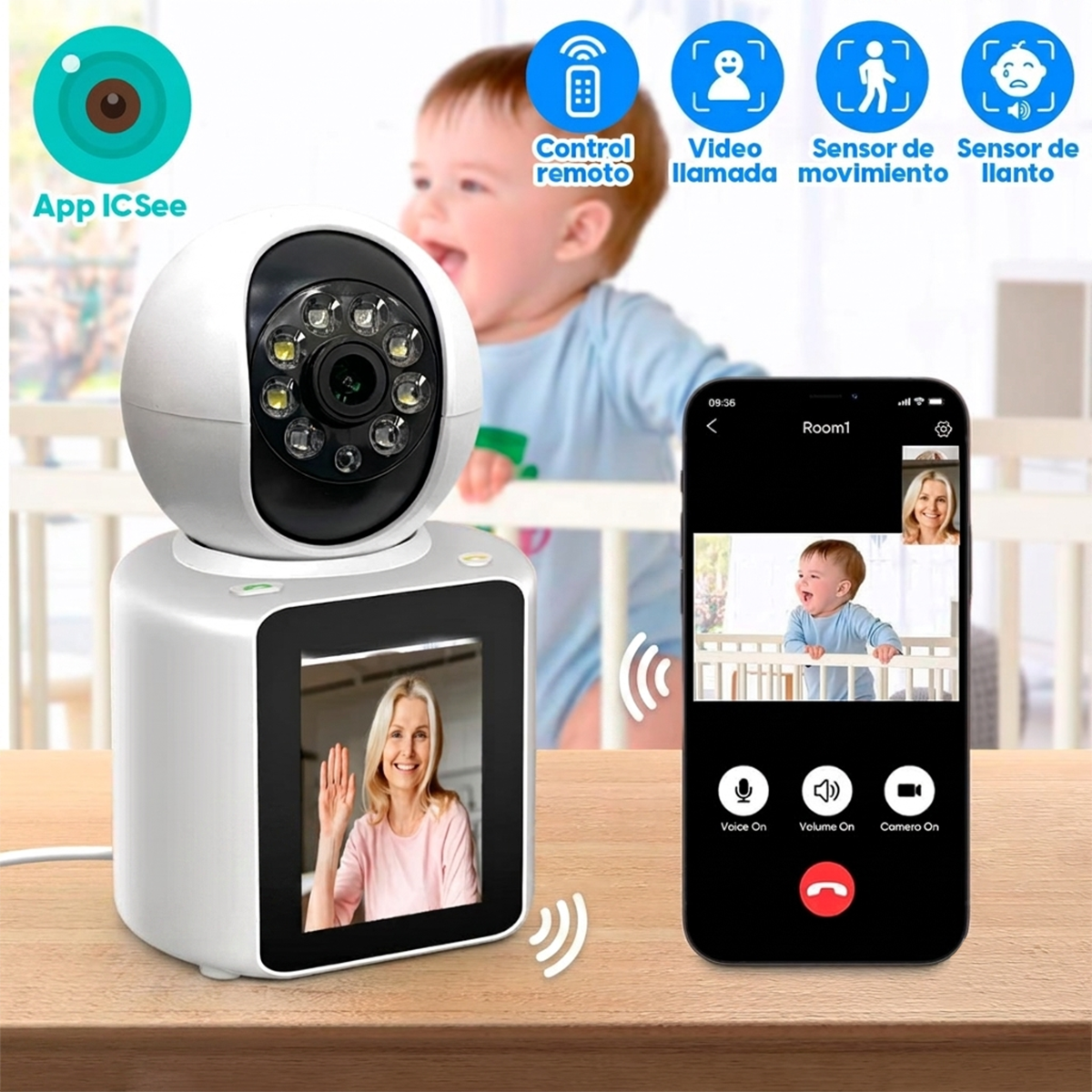 Cámara De Seguridad Bidireccional Wifi Video Llamada Pantalla Digital MB-3