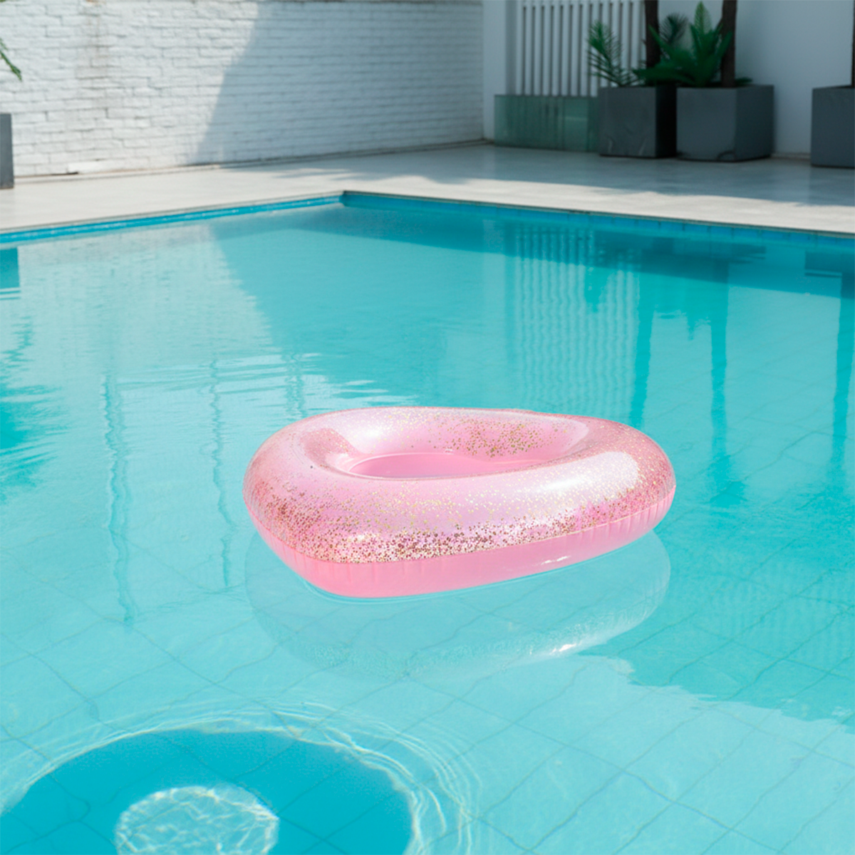 Flotador De Corazón Glitter Inflable Salvavidas Piscina Pool HEA2204-096