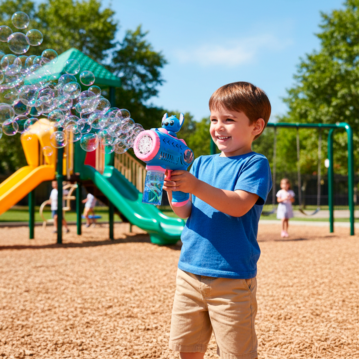 Pistola De Juguete Stitch Lanza Burbujas Automático Infantil Stich 6322