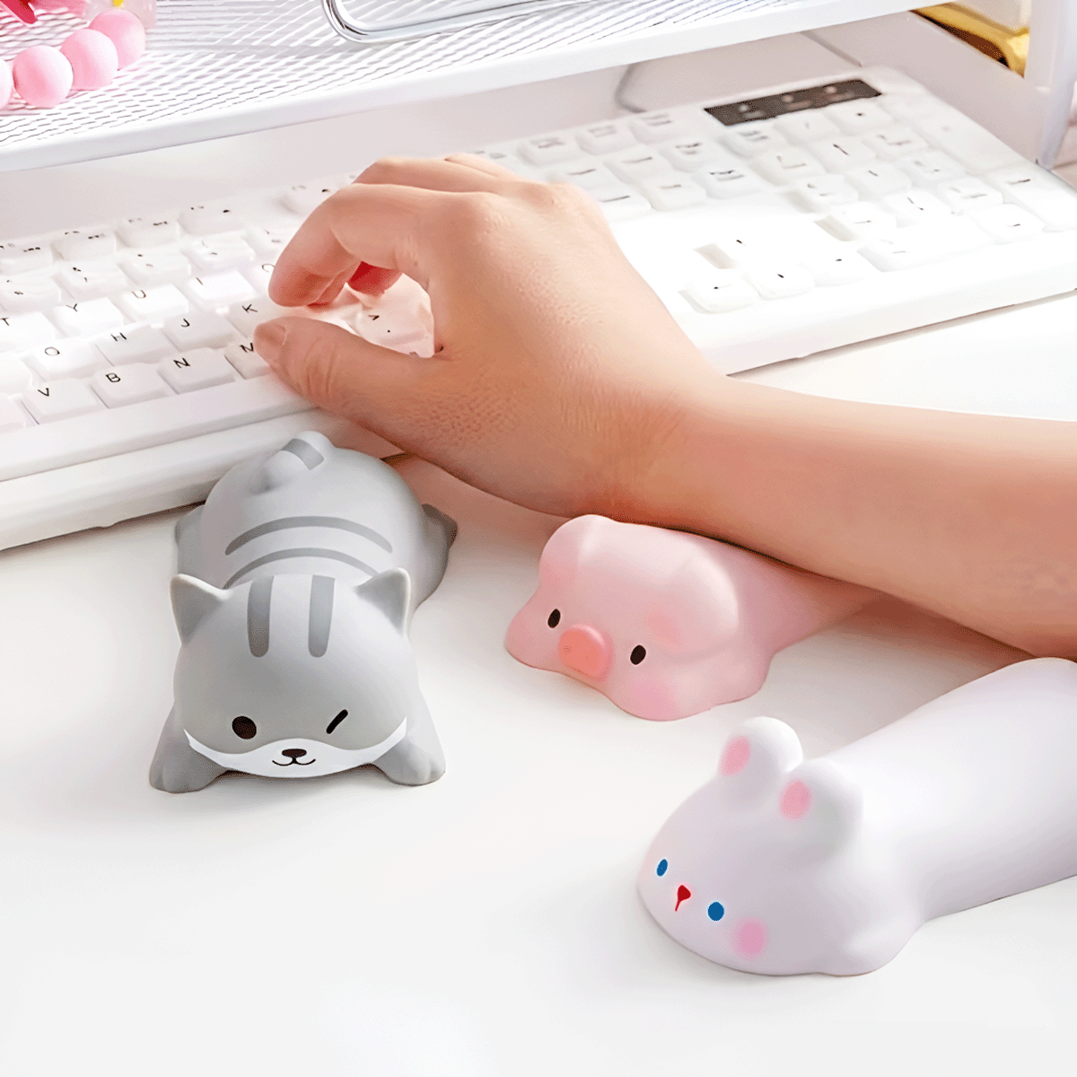 Reposa Muñeca Kawaii Antiestrés Soporte para Teclado y Mouse NET2405-045