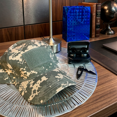 Combo Día del Hombre Gorra Táctica + Audífonos + Mini Abre Cartas KM002