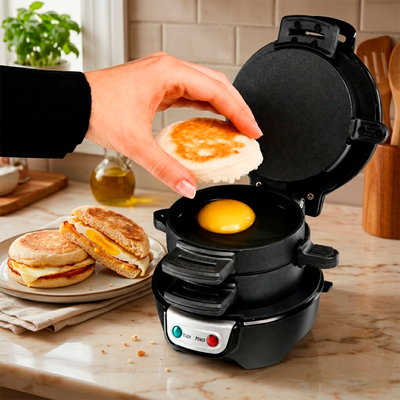 Hamburguesera Eléctrica Sandwichera Antiadherente para Hamburguesas y Sándwiches MH01
