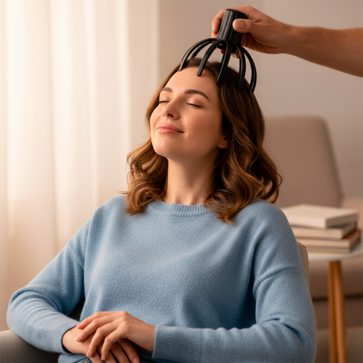 Masajeador de Cabeza Eléctrico Antiestrés Recargable USB J185