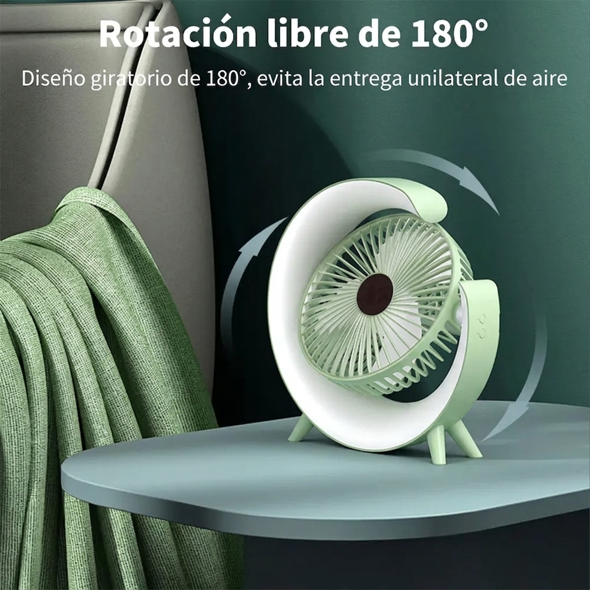 Mini Ventilador Recargable RGB 2 Velocidades para Mesa y Escritorio A-702