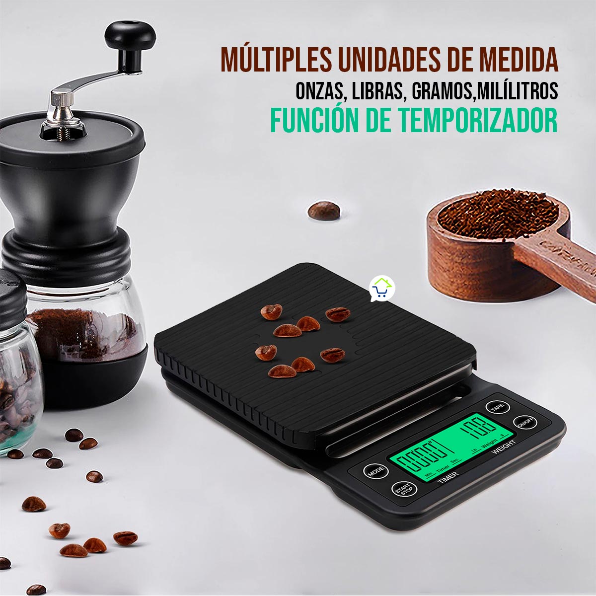 Gramera Digital Para Café Con Temporizador LED Profesional Precisa Bp122