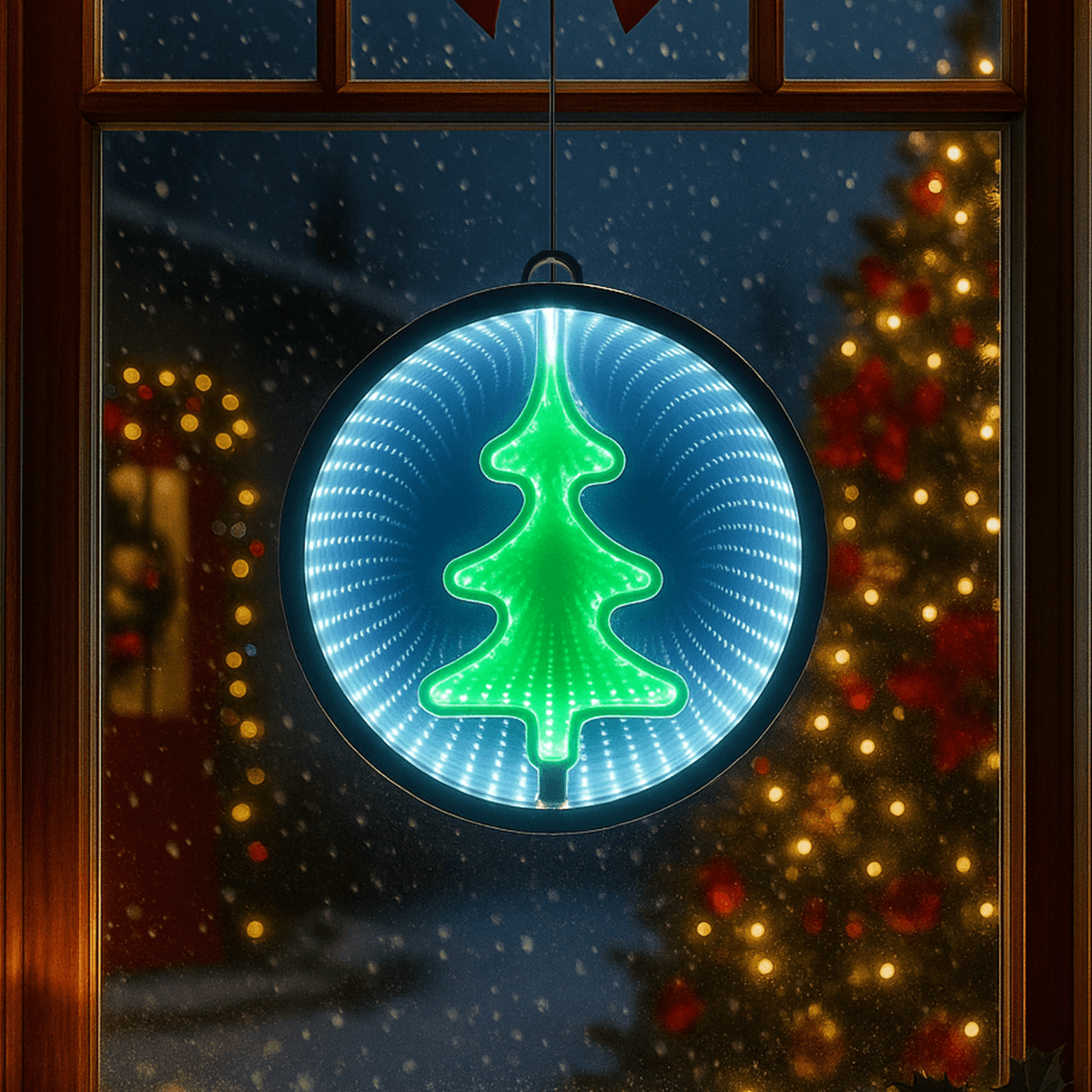 Esfera Árbol LED Decorativa Efecto Infinito Multicolor Luz Navideña FIBA225C