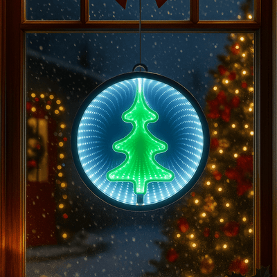 Esfera Árbol LED Decorativa Efecto Infinito Multicolor Luz Navideña FIBA225C