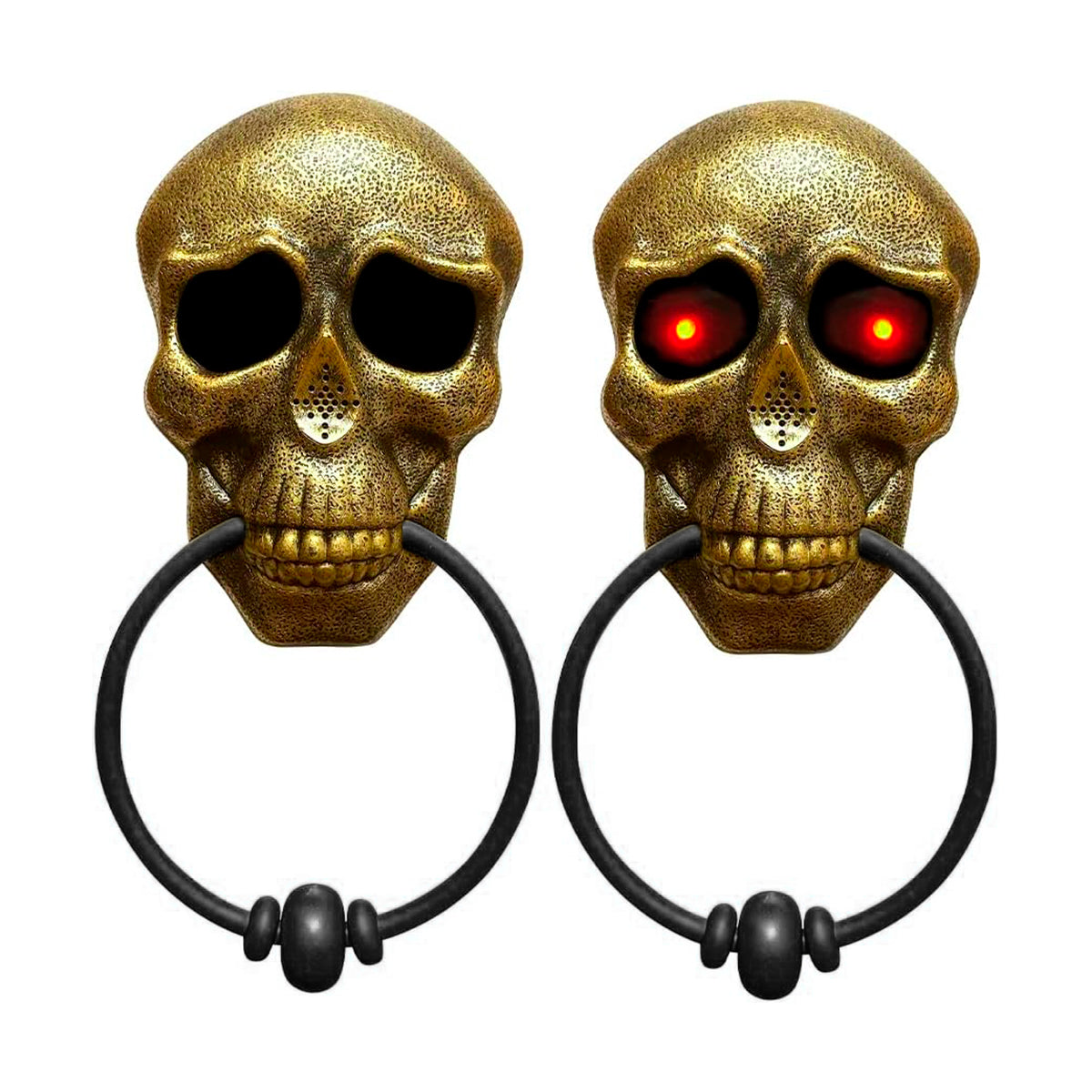 Timbre Halloween Calavera Con Ojos LED Sonido Espeluznante Decoración Puerta AX936-3