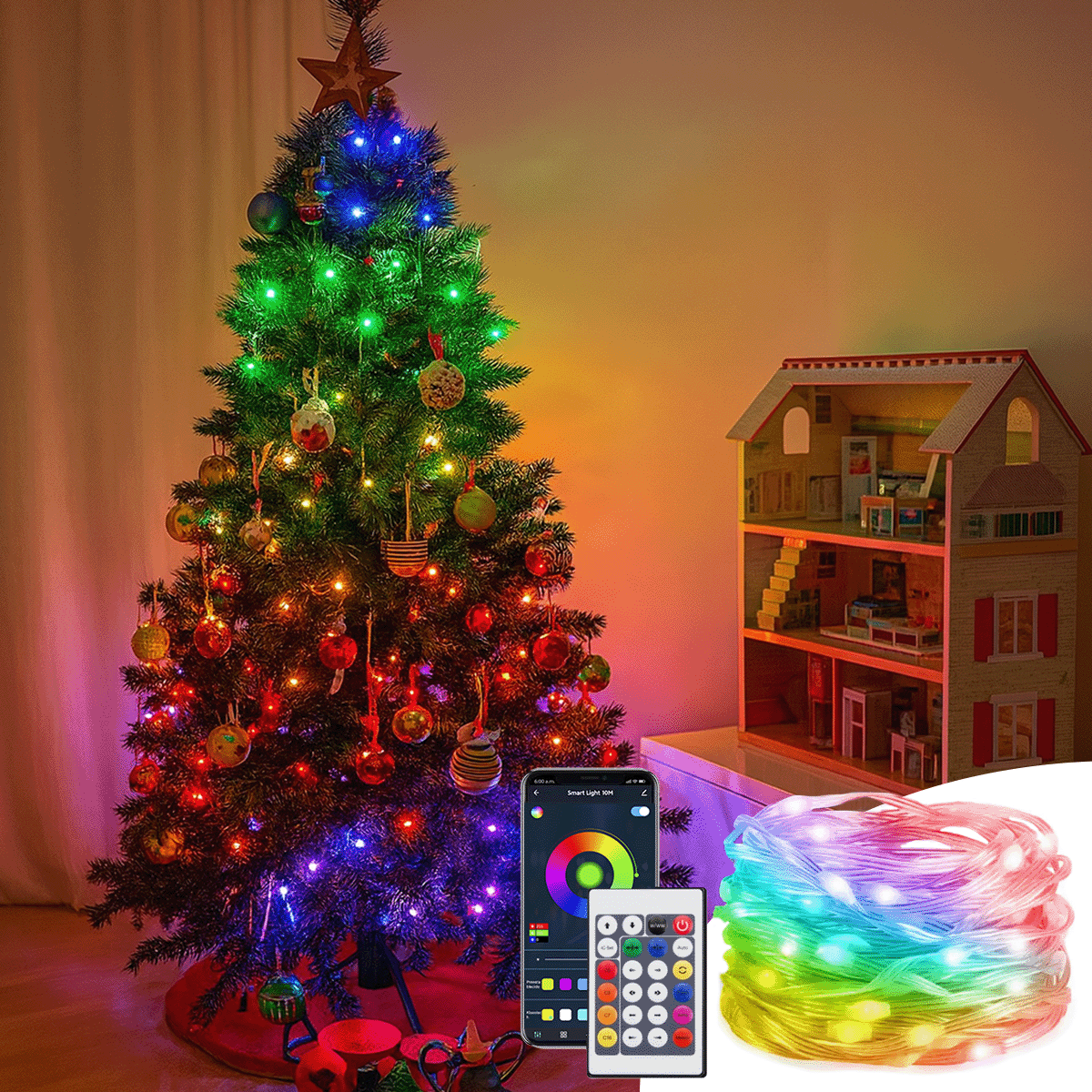 Luz LED Lineal Inteligente RGB 10 Metros Bluetooth App Control Remoto 1619
