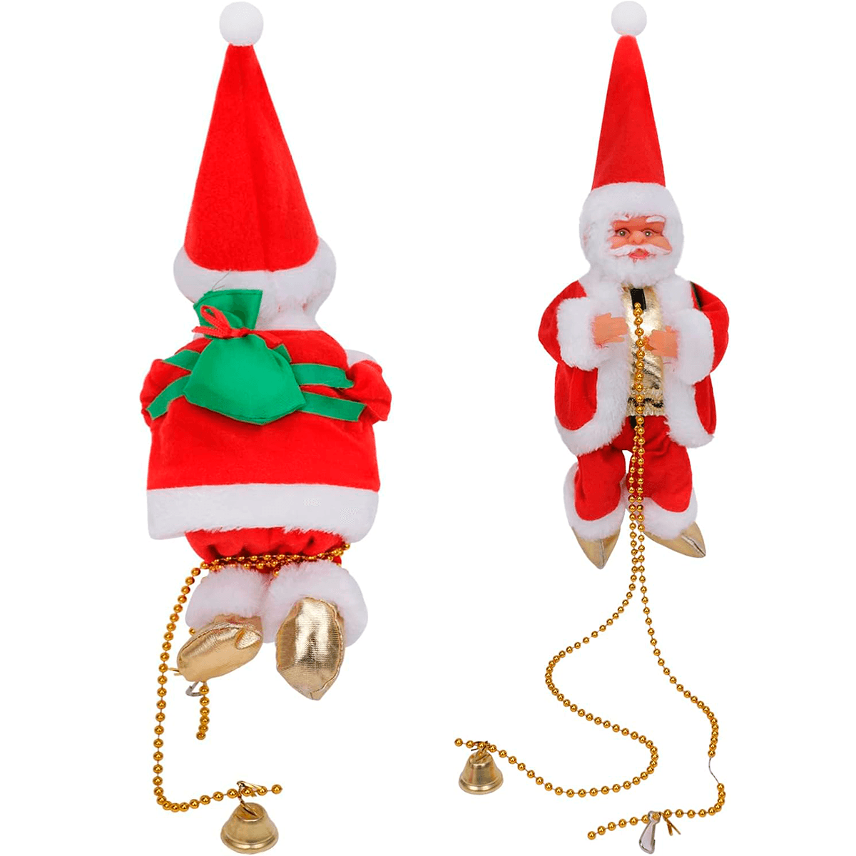 Papá Noel Escalador Cuerda Sube y Baja Musical Adorno Navideño L-16