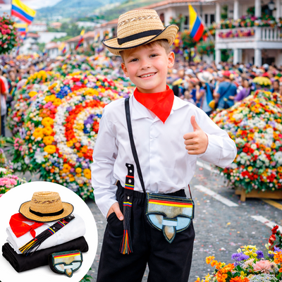 Traje Típico Niño Disfraz Feria Flores X6 Piezas Et000018