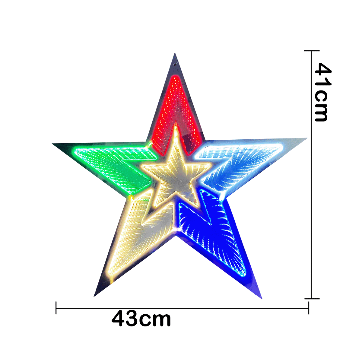 Estrella LED Decorativa Efecto Infinito Multicolor Luz Navideña FIE242C