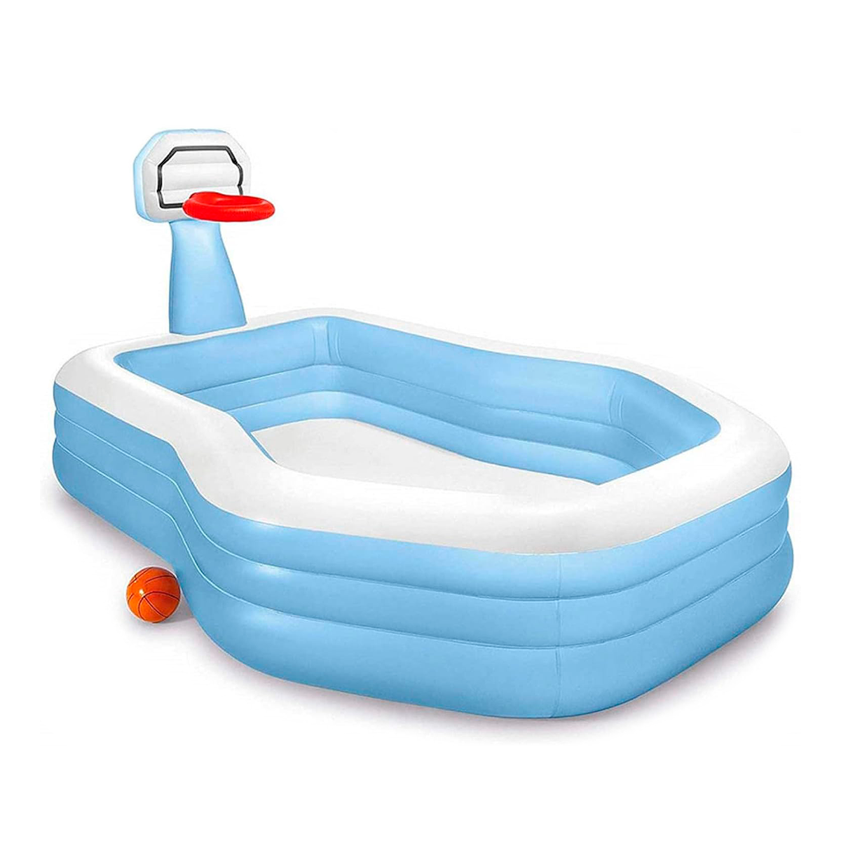 Piscina Inflable Infantil Con Canasta De Baloncesto Alberca 57183