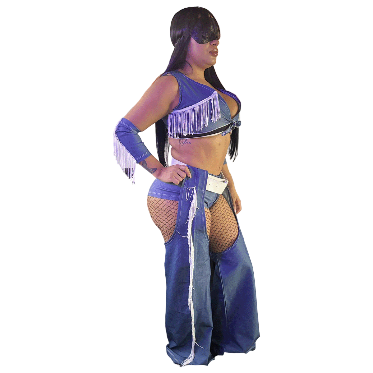 Disfraz Vaquera del Oeste Sexy Chamarra Azul Fiestas Halloween VQAZU