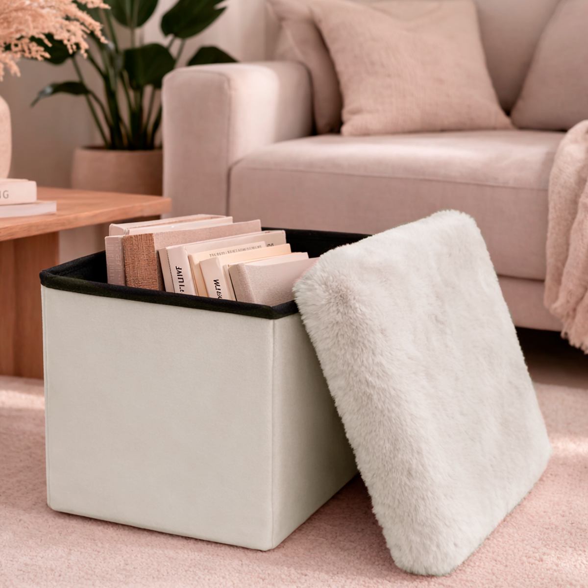 Baúl Plegable Puff Taburete Reposapiés Multiuso LN-241109
