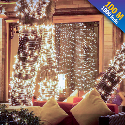 Extensión Luz LED Lineal 100 M Navidad 1000 Luces Cálida 1530A