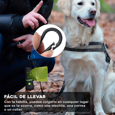 Dispensador De Bolsas Para Perro Con Linterna LED Porta Bolsas 490-215