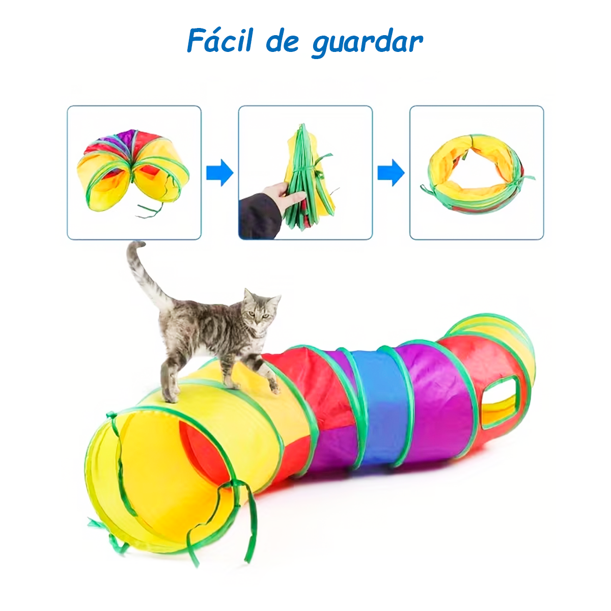 Túnel Plegable Gato Juguete Mascotas Interactivo A175