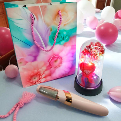 Quita Callos Eléctrico + Flor LED Eterna Pack Regalo San Valentín CLIMRSB