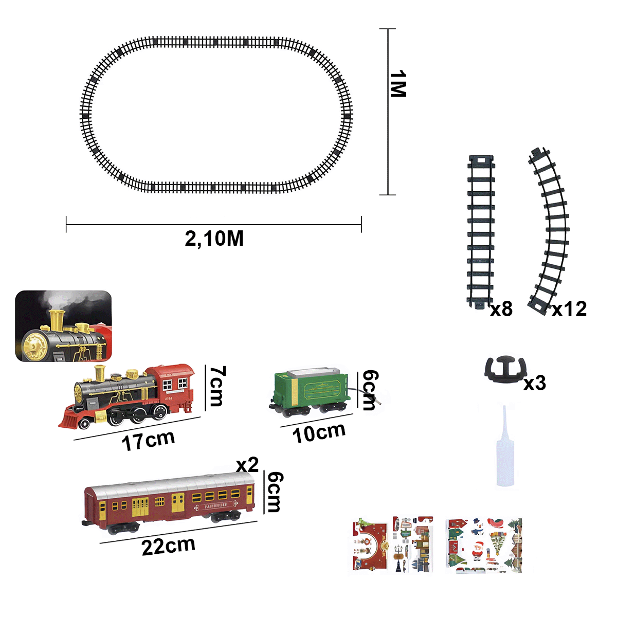 Tren Clásico Eléctrico Luces Sonidos Infantil Árbol Navidad YAA0001