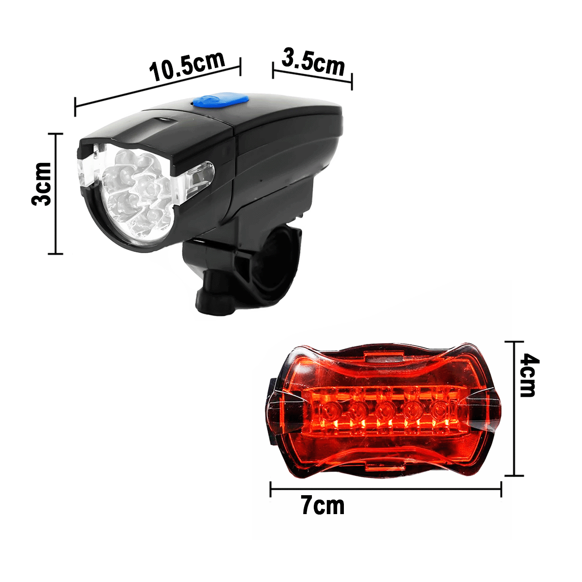 Kit Luces LED Bicicleta Delantera y Trasera Luz Stop ZX-860
