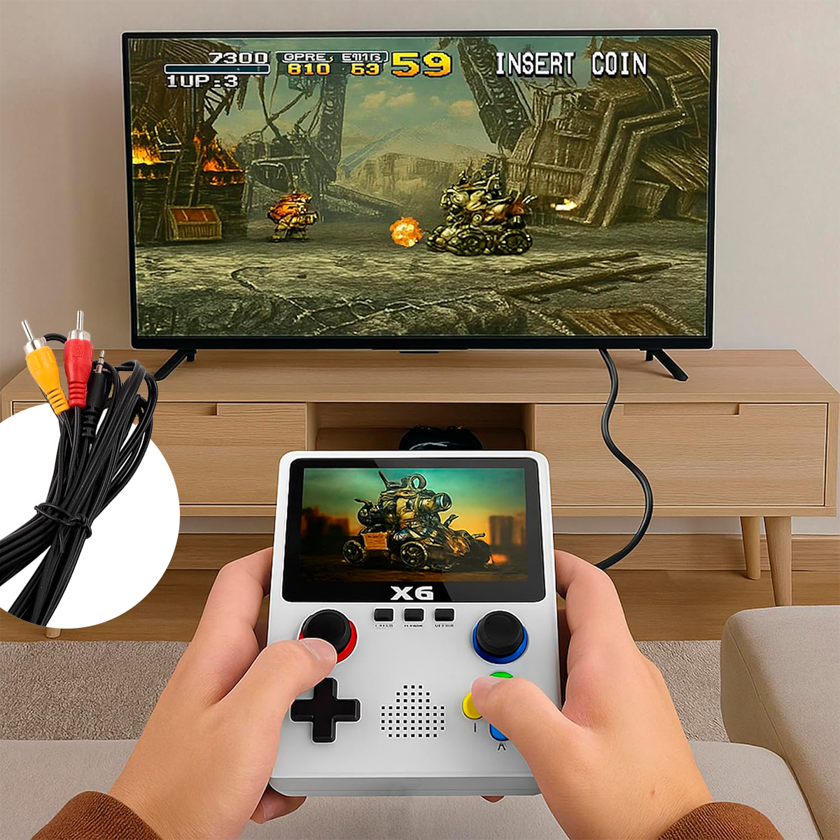 Consola Portátil Retro +6.000 Juegos Clásicos Conexión TV X6