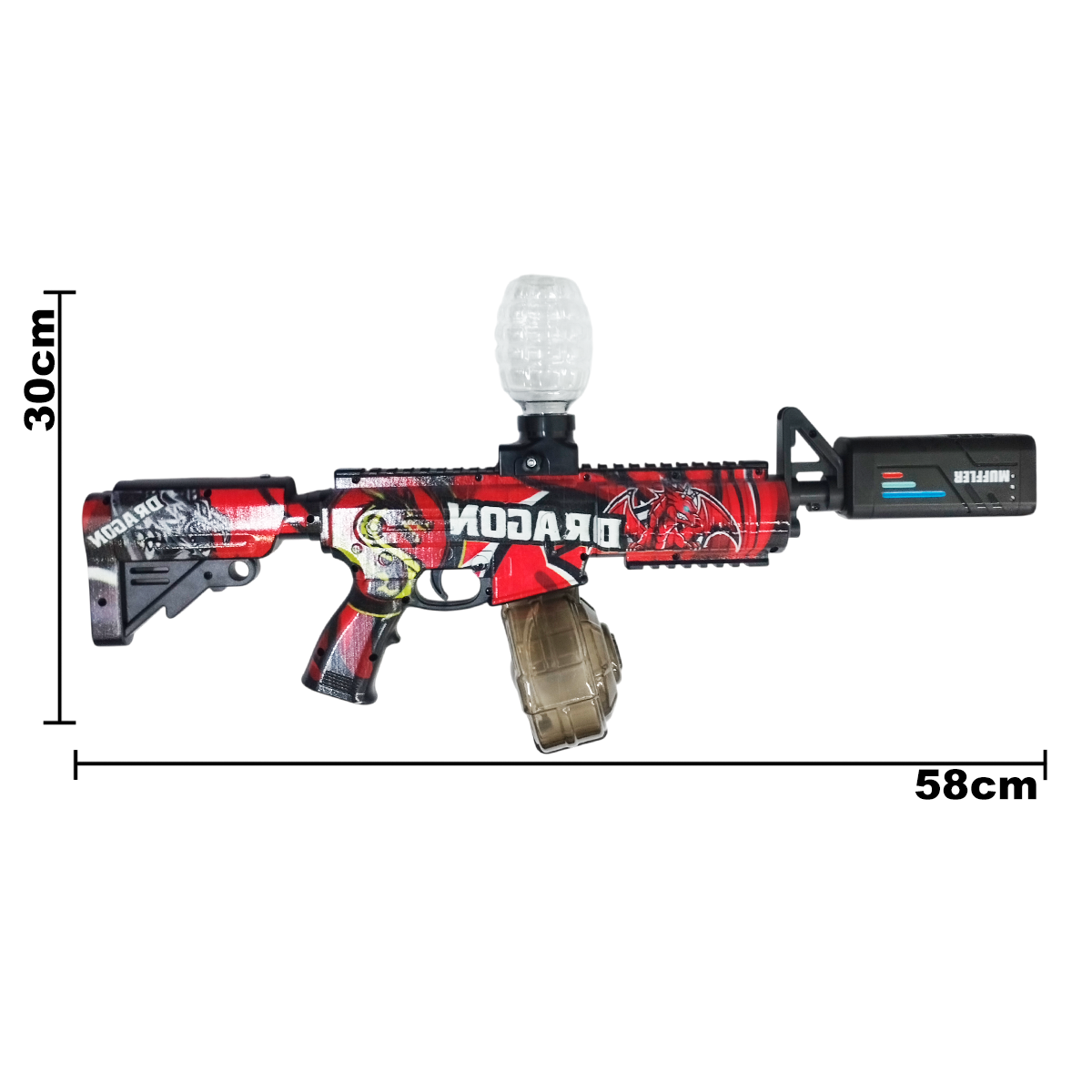 Lanzador 3 en 1 Rifle M4 con Efecto de Humo LED Agua Hidrogel y Dardos G676-2C