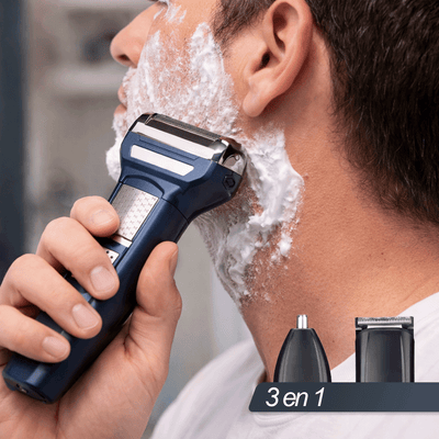 Rasuradora 3 en 1 Trimmer Afeitadora  Recargable para Barba Nariz y Patillas GM-6582