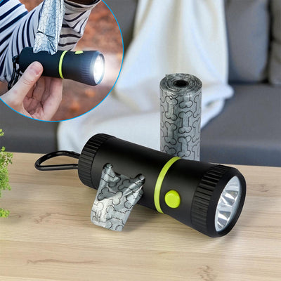 Dispensador De Bolsas Para Perro Con Linterna LED Porta Bolsas 490-215