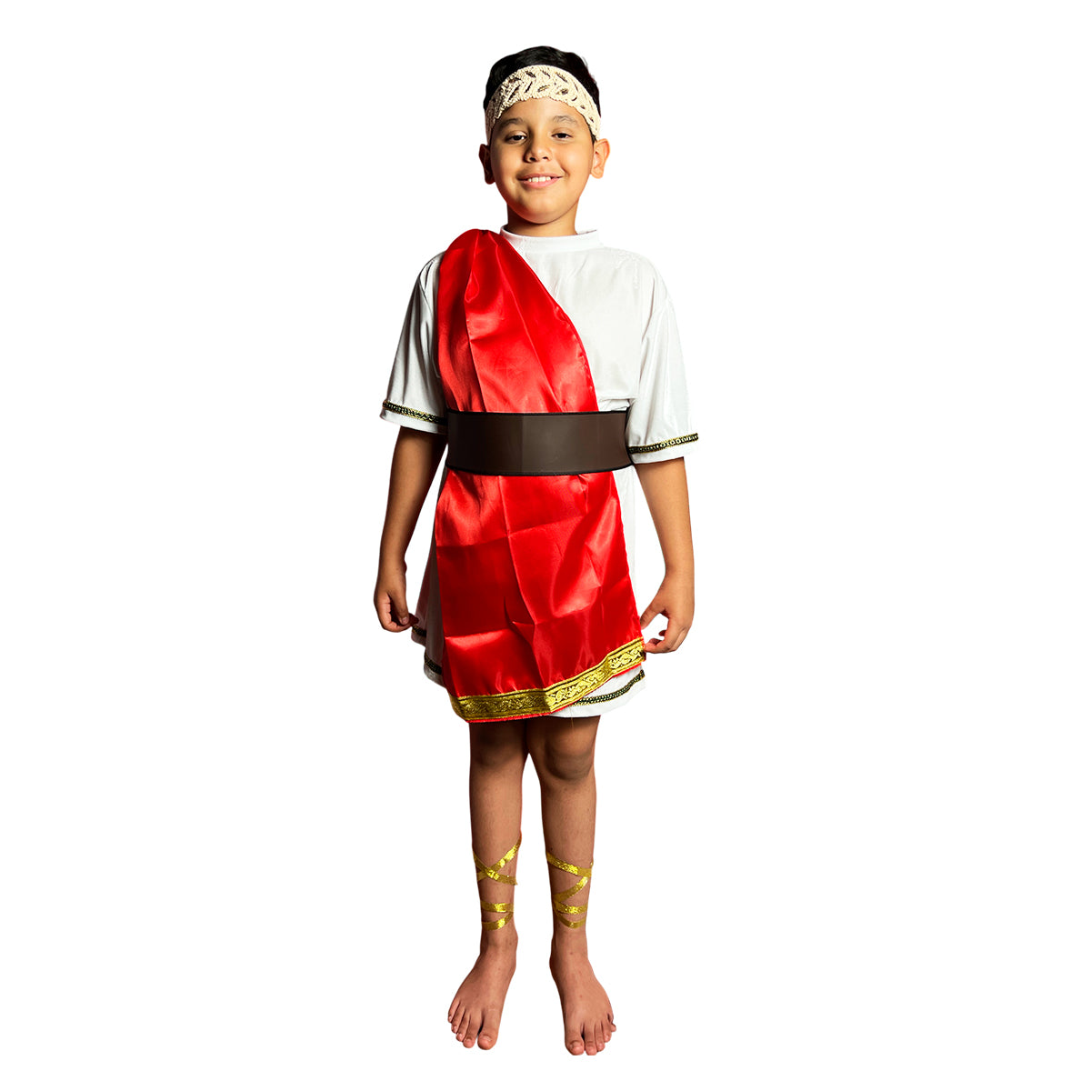 Disfraz Dios Griego Adulto y Niño Toga Olímpica Con Corona Dorada DSGRI