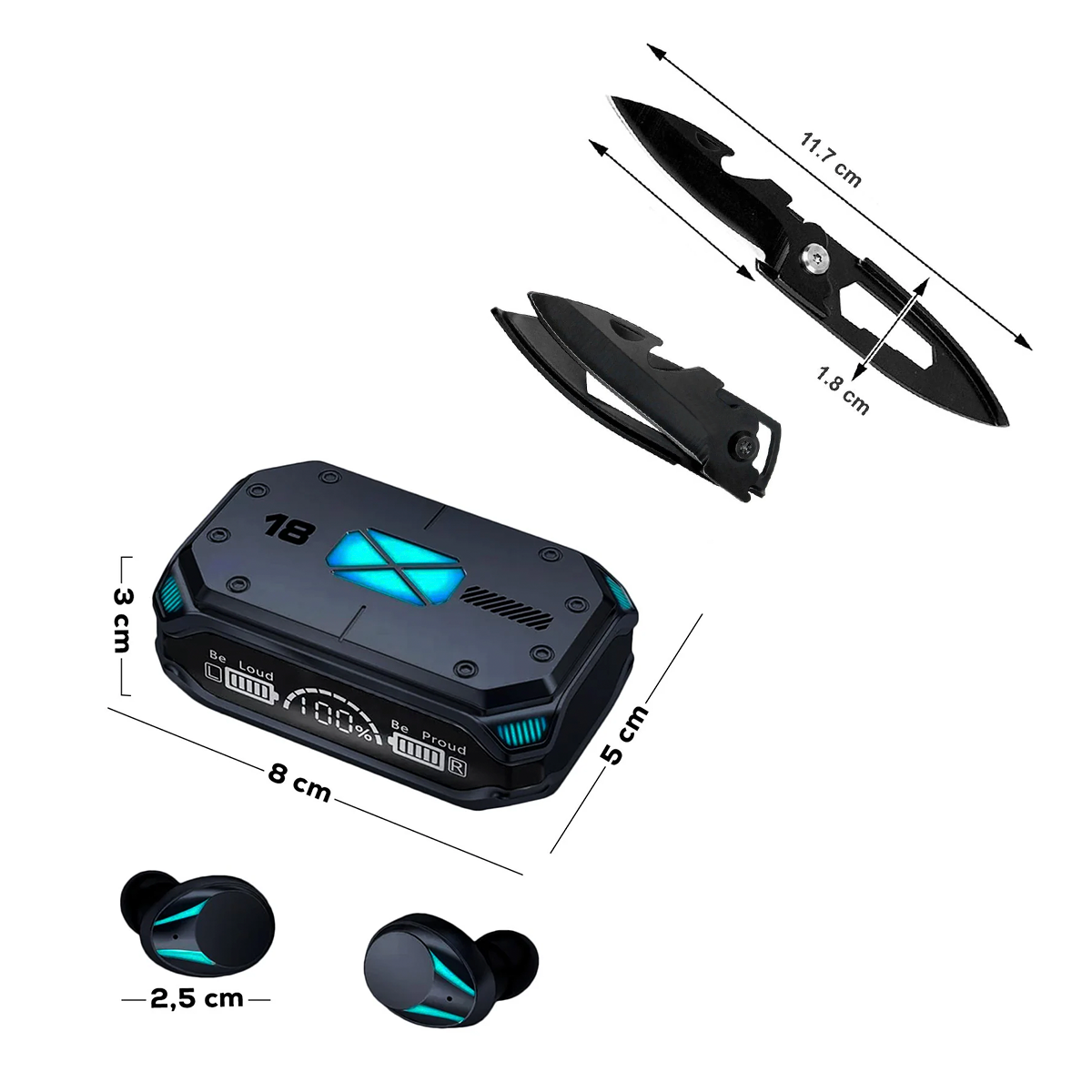 Combo Día del Hombre Gorra Táctica + Audífonos + Mini Abre Cartas KM002