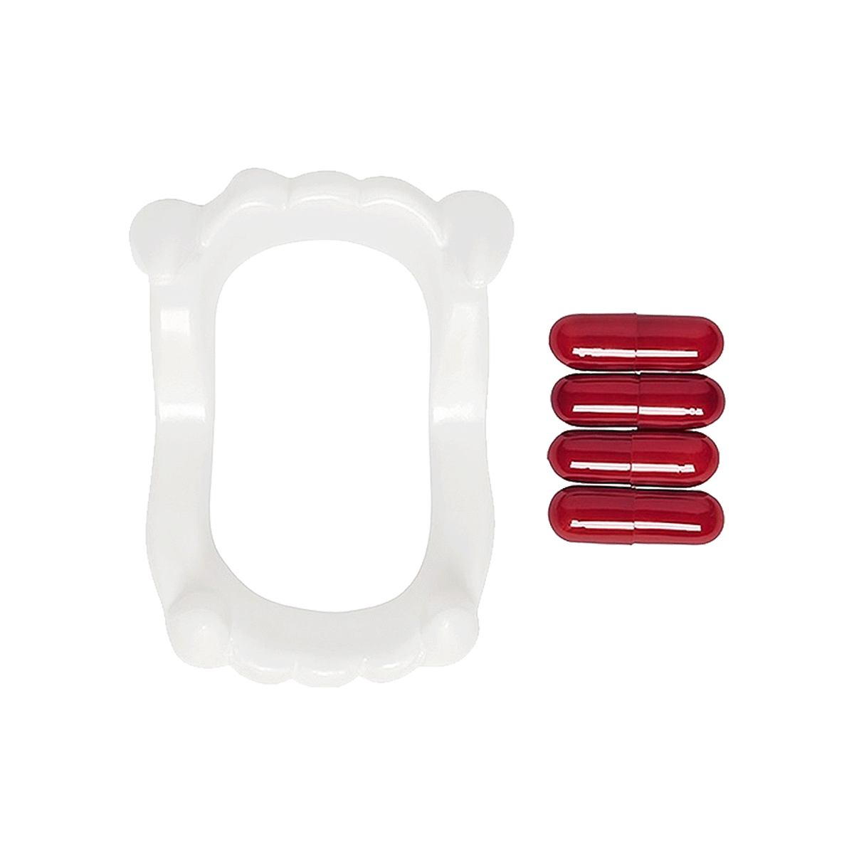 Colmillos Dracula Capsula Sangre Accesorio Disfraz Adultos OF225