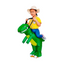 Disfraz De Dinosaurio Verde Inflable Montable Infantil Halloween MA-90