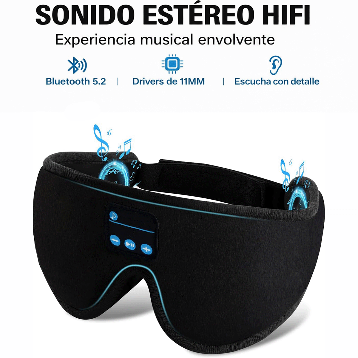Antifaz Bluetooth para Dormir con Sonido Auriculares 8001
