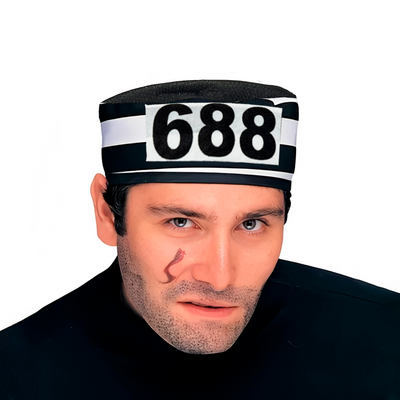 Kit Accesorios Preso Unisex Esposas Gorro y Guantes Halloween Carnaval OFKP01