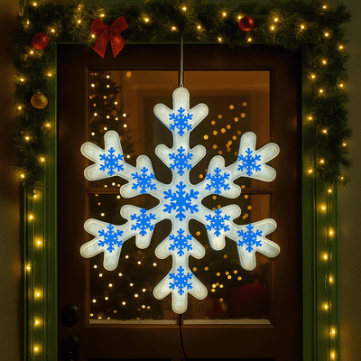 Copo De Nieve LED Decorativo 60 cm Ventana Puerta Navidad S4010