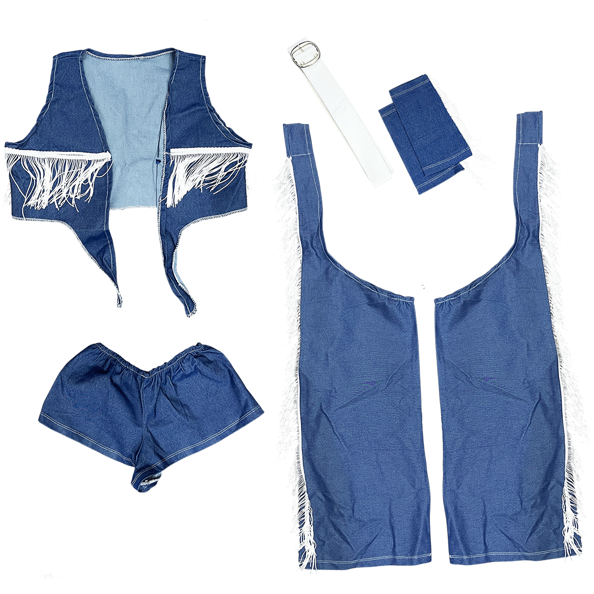 Disfraz Vaquera del Oeste Sexy Chamarra Azul Fiestas Halloween VQAZU