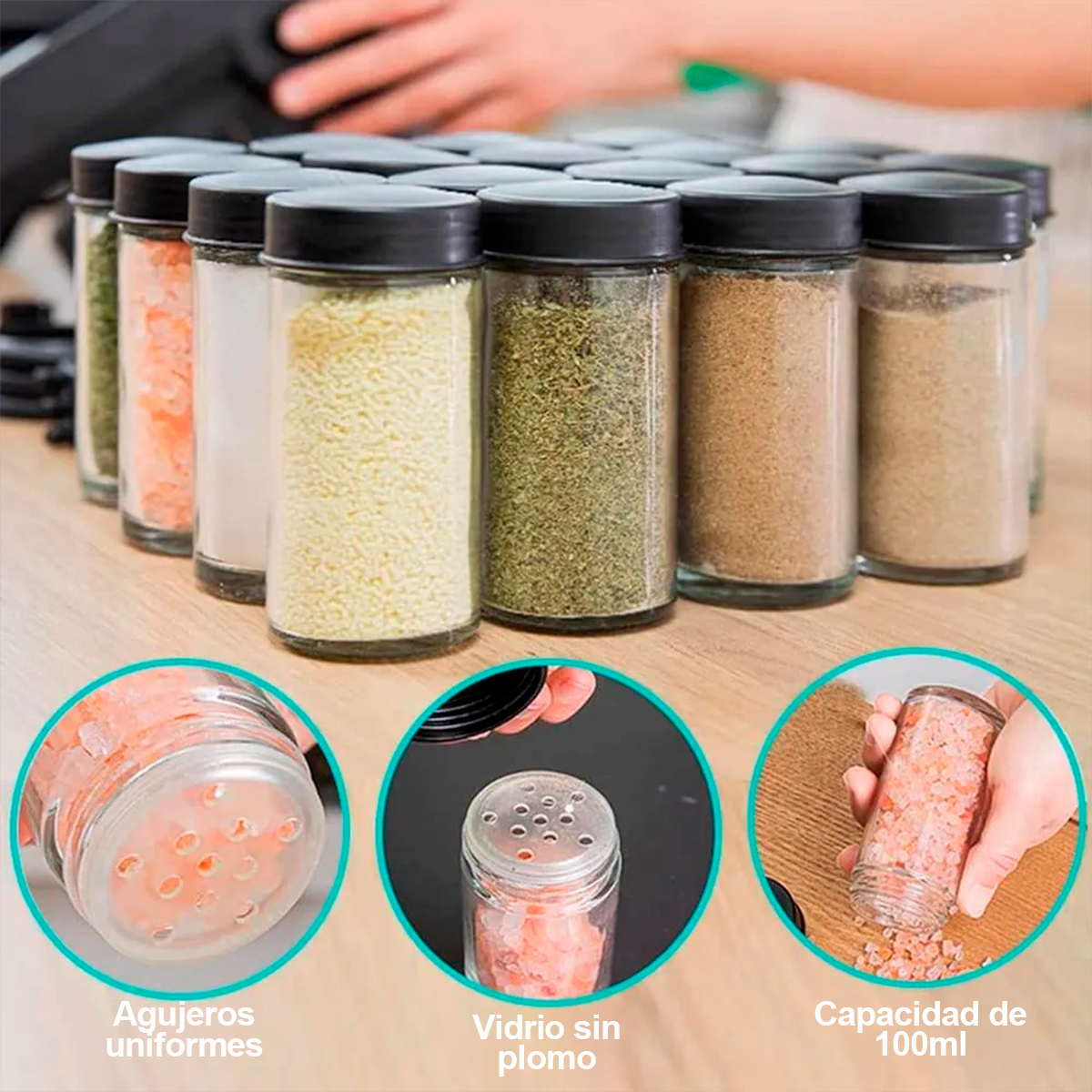 Especiero Giratorio con 18 Frascos Organizador de Condimentos Condimentero BA-14