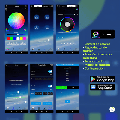 Tira LED Fuegos Artificiales App Bluetooth 130 LED RGB ECC180RGB