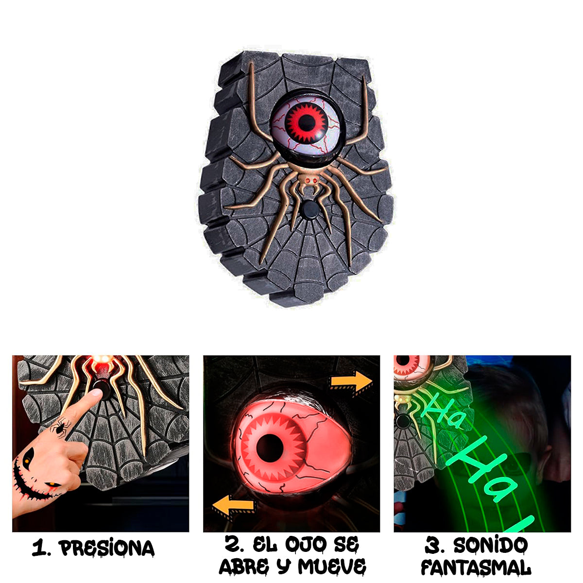Timbre De Puerta Halloween Ojo Animado Con Sonido Espeluznante QG1899-3