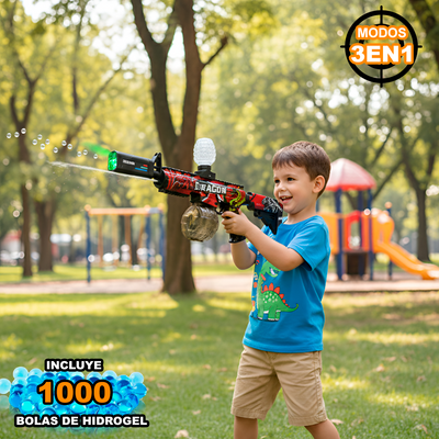 Lanzador 3 en 1 Rifle M4 con Efecto de Humo LED Agua Hidrogel y Dardos G676-2C