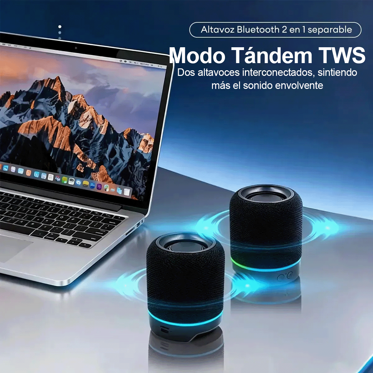 Parlante Bluetooth Magnético 2 en 1 TWS RGB HiFi Recargable M25
