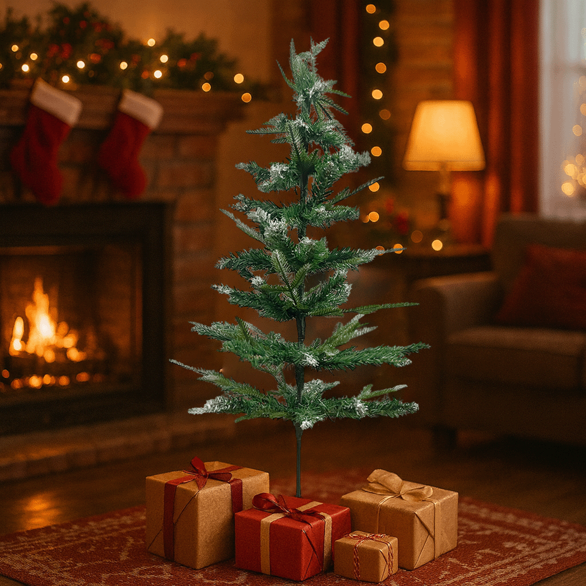 Árbol Navidad Puntas Nevado 90cm Decoración T90-VB2