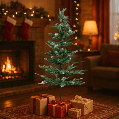 Árbol Navidad Puntas Nevado 90cm Decoración T90-VB2