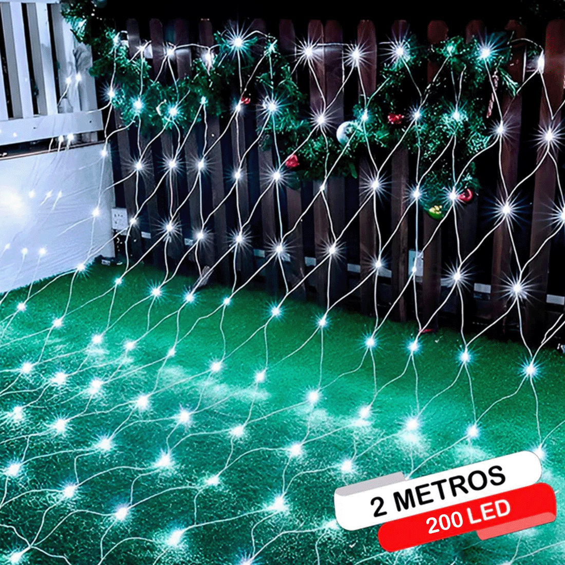 Luces Malla LED 200 Luces 2x1.5 Metros Luz Navidad 2123